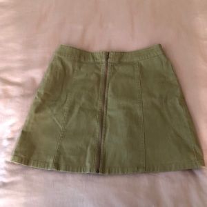 Green denim skirt